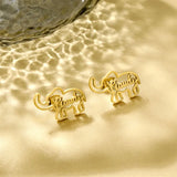 Personalized Stainless Steel Elephant Initial Name Earrings