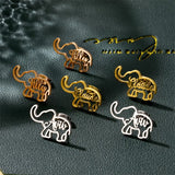 Personalized Stainless Steel Elephant Initial Name Earrings