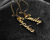 Personalized Name Stud Earrings, Stainless Steel Drop Earrings
