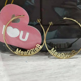 Personalized Stainless Steel Name Hoops Earring