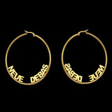 Personalized Stainless Steel Name Hoops Earring