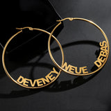 Personalized Stainless Steel Name Hoops Earring