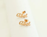 Name Earrings, Stainless Steel Studs, Personalized Gift