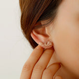 Personalized Name Stud Earrings, Stylish Bridesmaid Gift