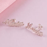 Personalized Name Stud Earrings, Stylish Bridesmaid Gift