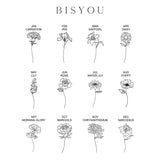 Floral Stainless Steel Name Earrings - Custom Birth Flower Jewelry
