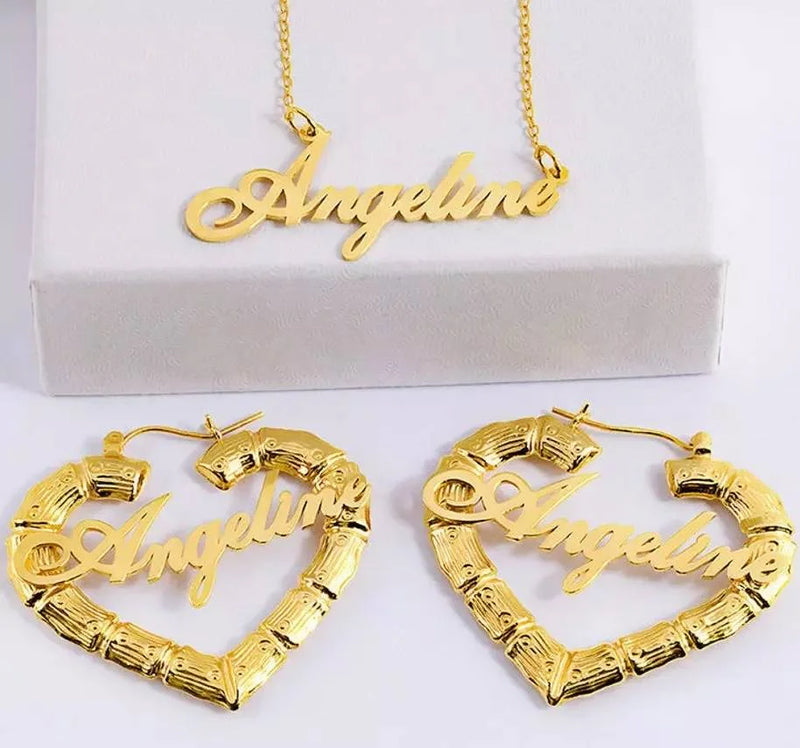 Custom Stainless Steel Name Jewelry Set for Women