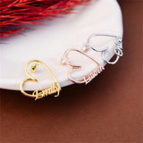 Name Earrings with Heart Studs Personalized Jewelry
