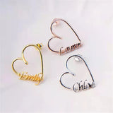 Name Earrings with Heart Studs Personalized Jewelry