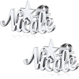 Name Earrings Star Plated Stainless Steel Stud Earrings