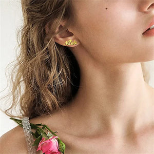 Name Earrings Star Plated Stainless Steel Stud Earrings