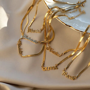 Personalized Name Snake Chain Flat Boyfriend Girlfriend Gift