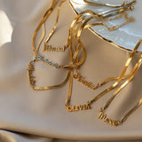 Personalized Name Snake Chain Flat Boyfriend Girlfriend Gift