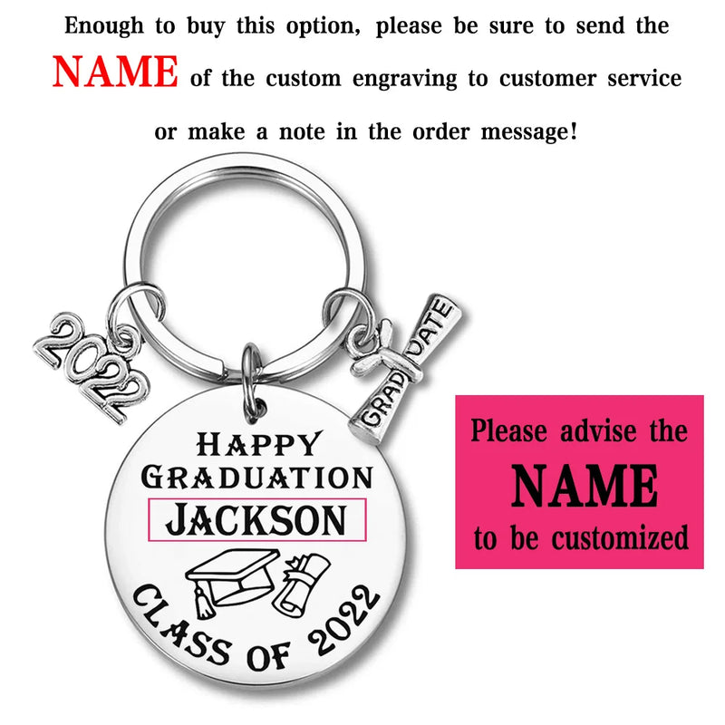 Graduation Season Gift CLASS OF Keychain Stainless Steel Inspirational DIY