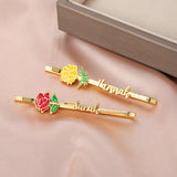Personalized Stainless Steel Charm Letters Hair Clips For Women