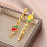 Personalized Stainless Steel Charm Letters Hair Clips For Women