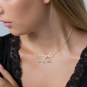 Handwriting Necklace Personalized Stainless Steel Necklace