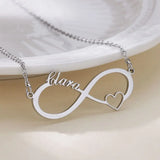 Custom Name Heart Infinity Necklace For Women Stainless Steel