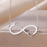 Custom Name Heart Infinity Necklace For Women Stainless Steel