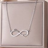Custom Name Heart Infinity Necklace For Women Stainless Steel