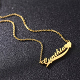 Personalized Name Heart Necklace Stainless Steel Chain Jewelry