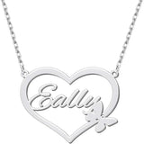 Heart Necklace Personalized Stainless Steel Butterfly Jewelry For Women