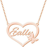 Heart Necklace Personalized Stainless Steel Butterfly Jewelry For Women
