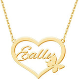 Heart Necklace Personalized Stainless Steel Butterfly Jewelry For Women