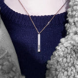 Personalized Engraved Bar Necklace - Custom Gift for Her