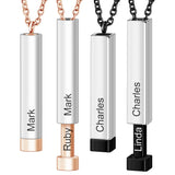 Hidden Message Necklace Engraved Bar Stainless Steel Necklace