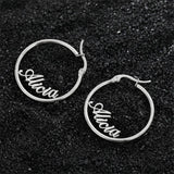 Custom Name Hoop Earring for Women