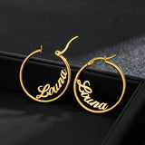 Custom Name Hoop Earring for Women