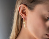 Personalized Name Earrings for Women, Dangle Hoop Name Jewelry