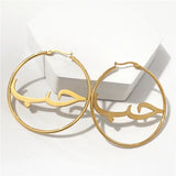 Personalized Stainless Steel Name Hoop Earrings for Women