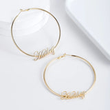 Large Hoops Earrings in Gold, Rose and Silver, 70mm Name Earrings