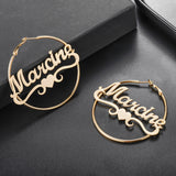 Personalized Stainless Steel Heart Name Hoop Earrings