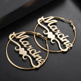 Personalized Stainless Steel Heart Name Hoop Earrings