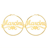 Personalized Stainless Steel Heart Name Hoop Earrings