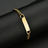 Men's Stainless Steel Bar Chain Bracelet Engraved Name Party Pendant Jewelry