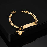 Men's Stainless Steel Bar Chain Bracelet Engraved Name Party Pendant Jewelry