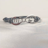 Stainless Steel Initials Letter Adjustable Rope Bangle Charm Bracelet