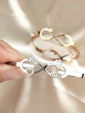 Infinity Bangle Personalized Stainless Steel Open Adjustable Bracelet