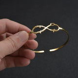 Infinity Bangle Personalized Stainless Steel Open Adjustable Bracelet