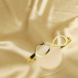 Infinity Bangle Personalized Stainless Steel Open Adjustable Bracelet