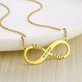 Infinity Necklace Golden Stainless Steel Personalized Pendant Necklace Jewelry