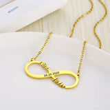 Infinity Necklace Golden Stainless Steel Personalized Pendant Necklace Jewelry