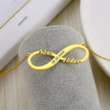 Infinity Necklace Golden Stainless Steel Personalized Pendant Necklace Jewelry