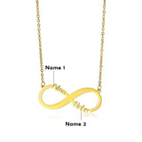 Infinity Necklace Golden Stainless Steel Personalized Pendant Necklace Jewelry