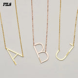Custom Name Initial Necklace Men Women Personalized Letter Pendant Nameplate Jew