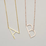 Custom Name Initial Necklace Men Women Personalized Letter Pendant Nameplate Jew